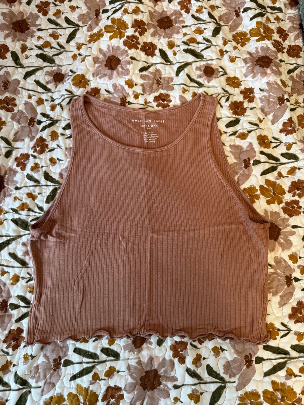 American Eagle Outfitters Ribbed Cropped Tank